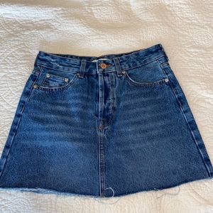 High waisted jean skirt
